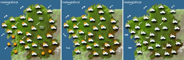 Previsi&oacute;n del tiempo para este mi&eacute;rcoles en Galicia.MATEOGALICIA