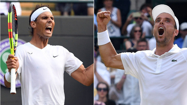 Nadal y Bautista, en semifinales de Wimbledon. FACUNDO ARRIZABALAGA 