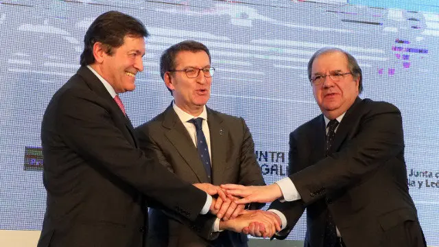 Feij&oacute;o xunto a Fern&aacute;ndez e Herrera. PEPE FERR&Iacute;N (AGN)