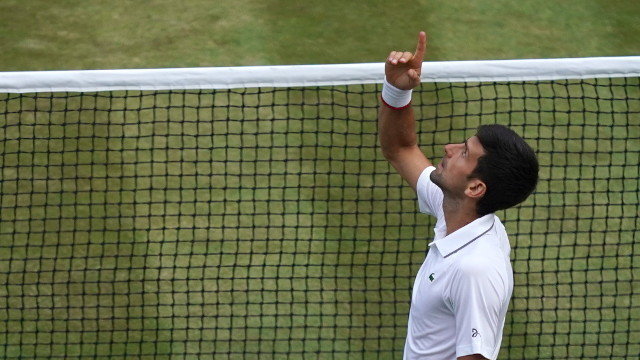 Novak Djokovic celebra a súa vitoria. WILL OLIVER (EFE)