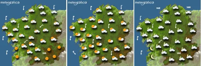 Mapas de previsi&oacute;n para este mi&eacute;rcoles. METEOGALICIA