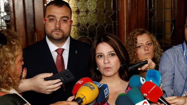 Adriana Lastra, este sábado en Oviedo. EFE