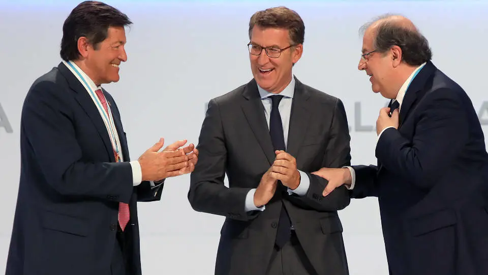 Javier Fernández, Alberto Núñez Feijóo y Juan Vicente Herrera. PEPE FERRÍN