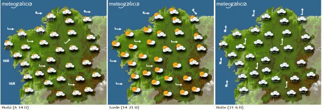 Previsi&oacute;n del tiempo para este viernes.METEOGALICIA