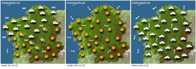 Previsi&oacute;n del tiempo para este domingo.METEOGALICIA