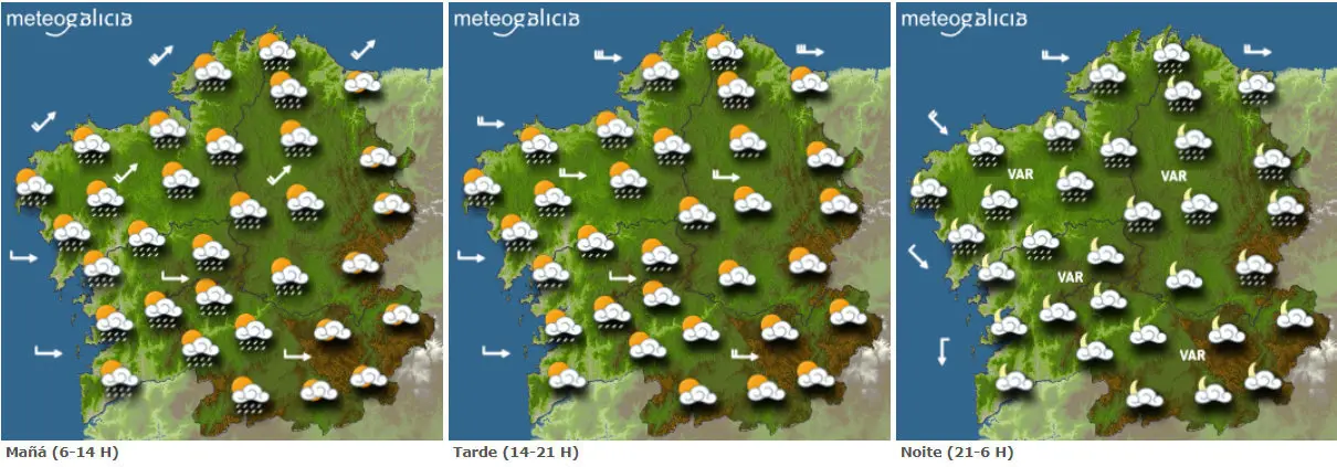 Previsi&oacute;n para este lunes.METEOGALICIA