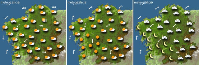 Mapas con la previsión meteorológica. METEOGALICIA