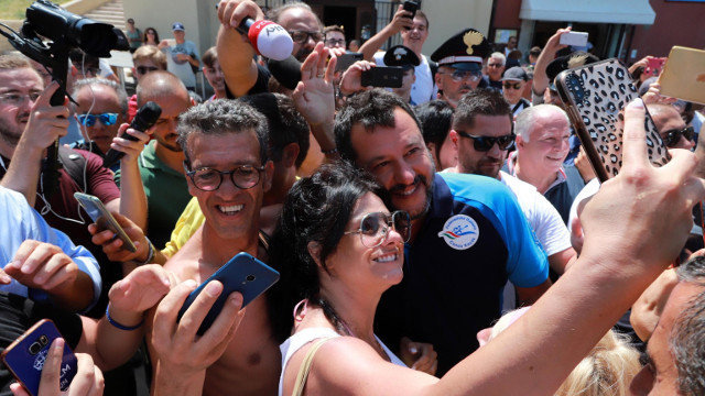 Salvini, en una visita este viernes a Termoli. EFE
