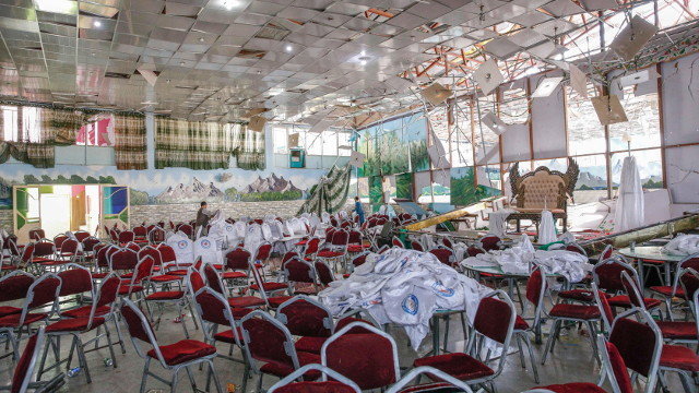 Salón no que se celebraba a voda en Cabul. HEDAYATULLAH AMID (EFE)