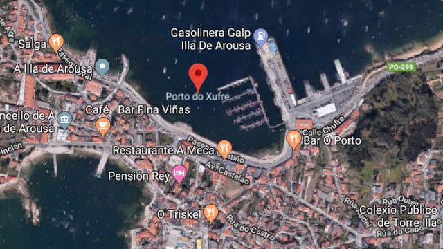 Imagen por satélite del porto de O Xufre, en A Illa GM