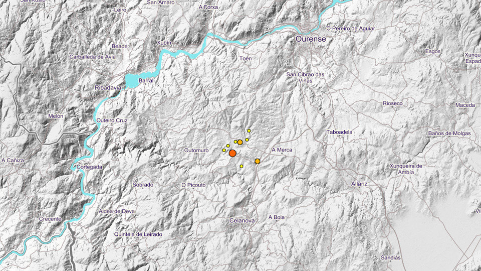 Actividad sísmica registrada en Ourense esta semana. IGN