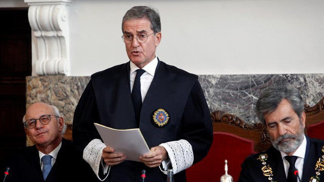 José María Gómez y Díaz-Castroverde, en su toma de posesión como presidente del TSXG. CABALAR (EFE)