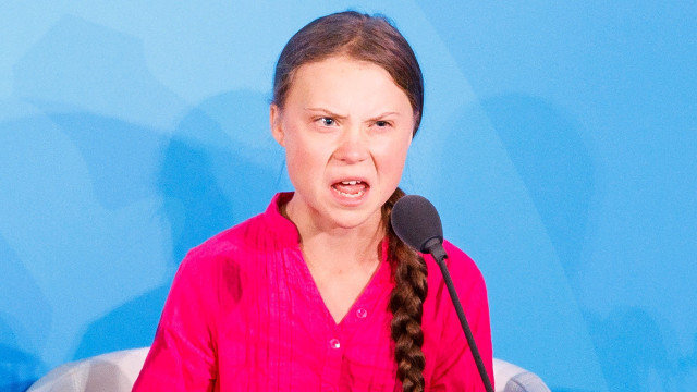 Greta Thunberg, durante o seu discurso. JUSTIN LANE (EFE)