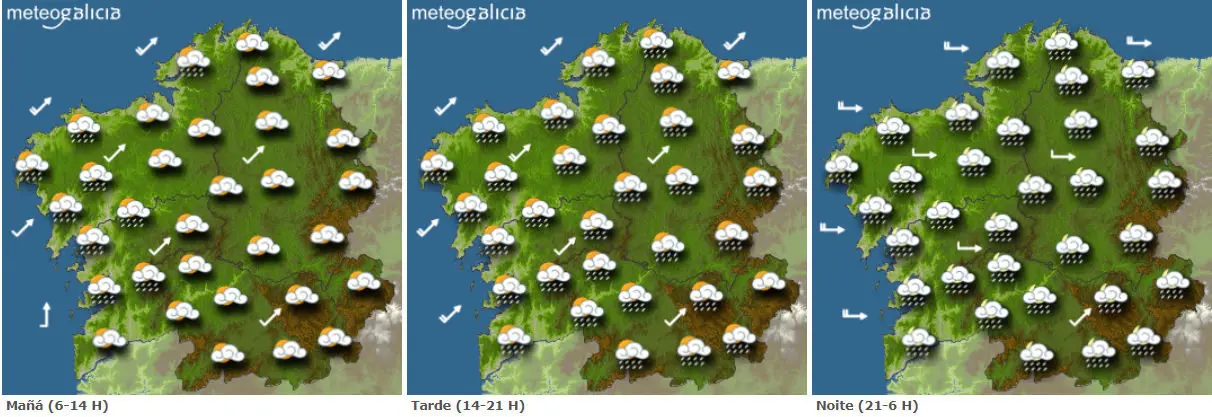 Previsi&oacute;n del tiempo para este viernes.METEOGALICIA