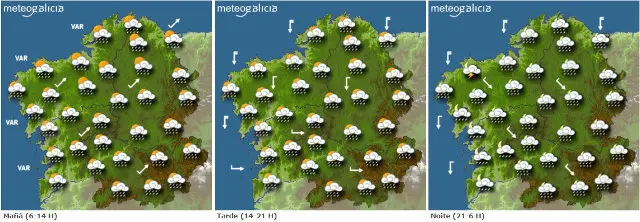 Previsi&oacute;n del tiempo para este s&aacute;bado.METEOGALICIA