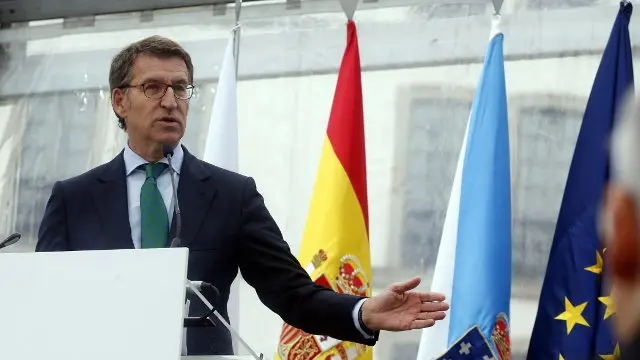 El presidente de la Xunta, Alberto Núñez Feijóo, en Lugo. SEBAS SENANDE