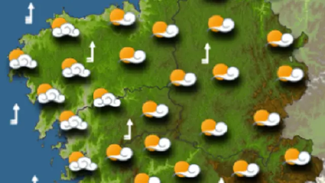 Estado do clima durante a tarde do s&aacute;bado. METEOGALICIA
