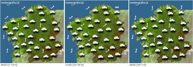 Previsi&oacute;n del tiempo para este martes en Galicia.METEOGALICIA