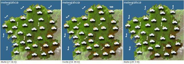 Previsión del tiempo para este martes en Galicia.METEOGALICIA