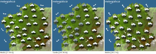Mapa del tiempo previsto para este mi&eacute;rcoles.METEOGALICIA