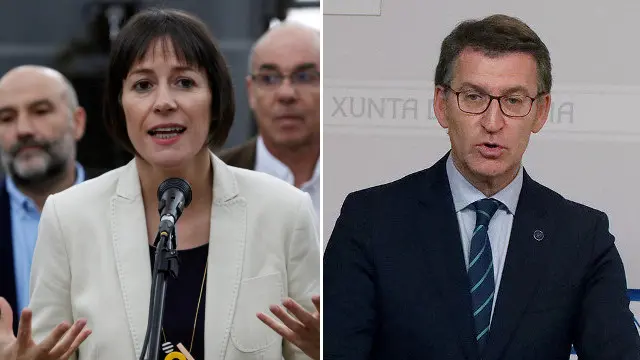 Ana Pontón y Alberto Núñez Feijóo. EP