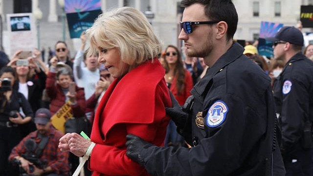 Jane Fonda, detenida tras participar en las protestas de los viernes contra el cambio climático. INSTAGRAM