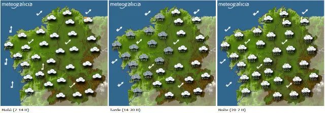 Previsi&oacute;n del tiempo para este domingo en Galicia. METEOGALICIA