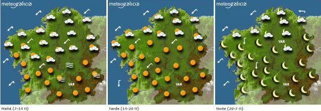 Mapas con las previsiones. METEOGALICIA