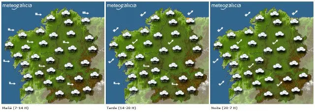 O tempo previsto para este venres. METEOGALICIA