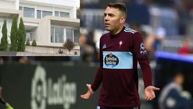 Iago Aspas y su casa en Moaña.EP