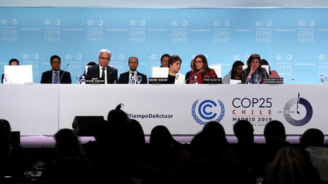 El plenario de la Cumbre del Clima de Madrid (COP25) celebrado este domingo en Madrid. ZIPI