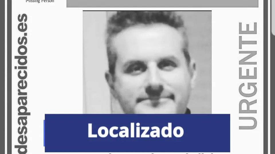 El hombre desaparecido en Ourense ha sido localizado sano y salvo en Madrid. SOS DESAPARECIDOS