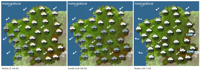 A previsi&oacute;n para este xoves. METEOGALICIA