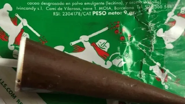 Un dos paraugas de chocolate. AESAN