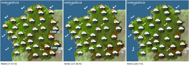 Previsi&oacute;n do tempo en Galicia para este venres.METEOGALICIA