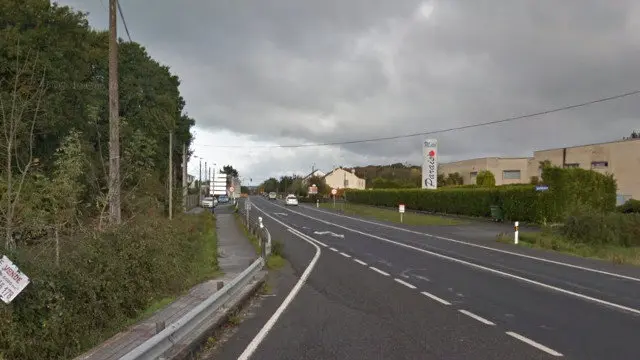 Un tramo de la N-VI a su paso por Outeiro de Rei. GSV