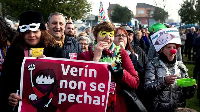 Acto de protesta en Verín. EFE