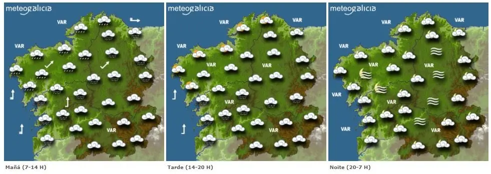 Previsi&oacute;n do tempo para este venres