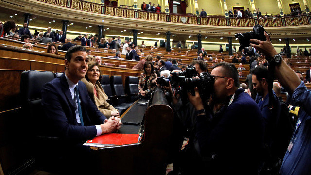 Pedro Sánchez, en la segunda jornada de debate en el Congreso. EFE