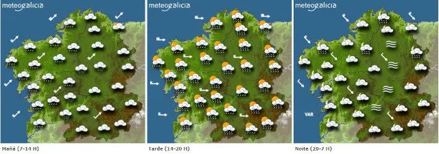 Mapas con las previsiones. METEOGALICIA