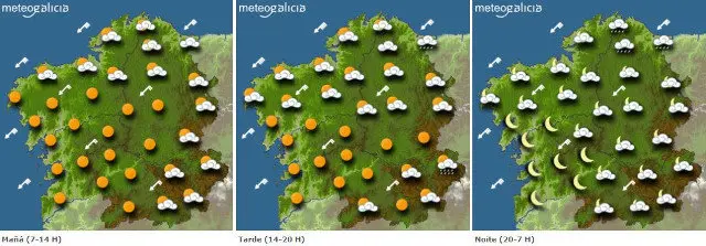 Mapas con las previsiones. METEOGALICIA