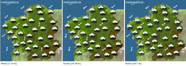 Previsi&oacute;n de el tiempo para este domingo en Galicia.METEOGALICIA