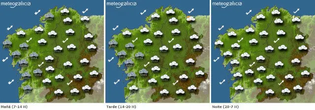 Mapas con las previsiones. METEOGALICIA