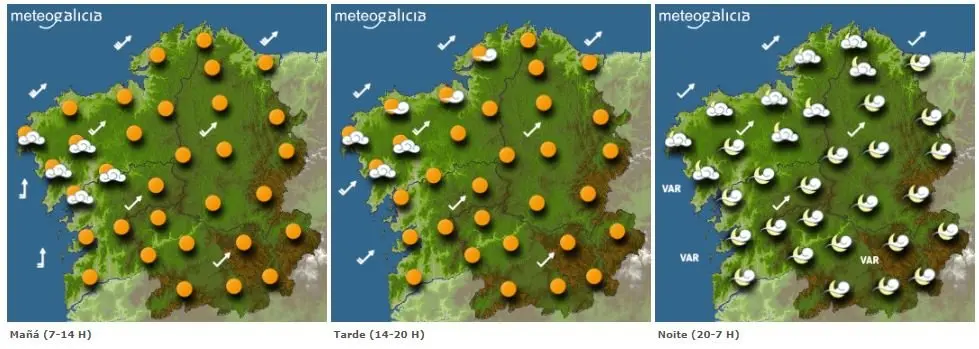 Previsi&oacute;n para este luns. METEOGALICIA
