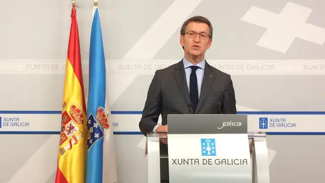 Núñez Feijóo, en rolda de prensa. M.G.P.