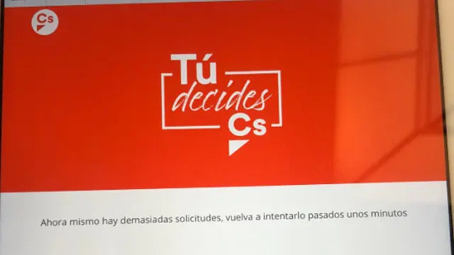 Error na páxina de Ciudadanos.TWITTER