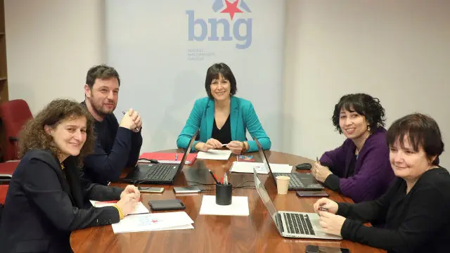 Ana Pontón, na sede do BNG en Santiago.XOÁN REY (Efe)