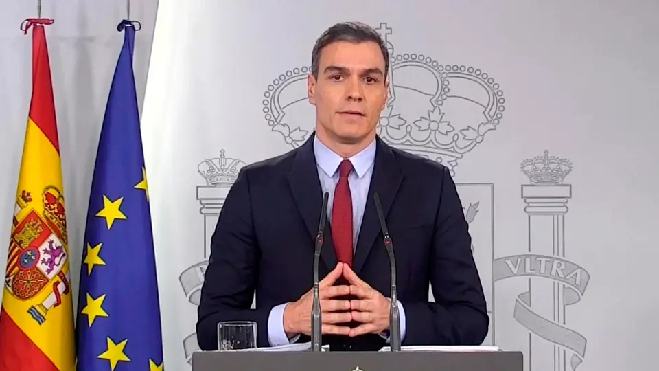 Pedro Sánchez, durante su comparecencia. EFE