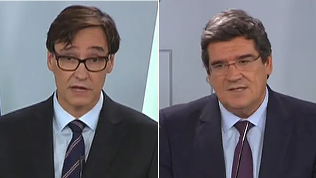 Salvador Illa y José Luis Escrivá. EFE