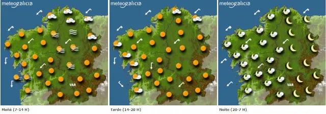 Mapa de la previsi&oacute;n del tiempo para este jueves.METEOGACIA